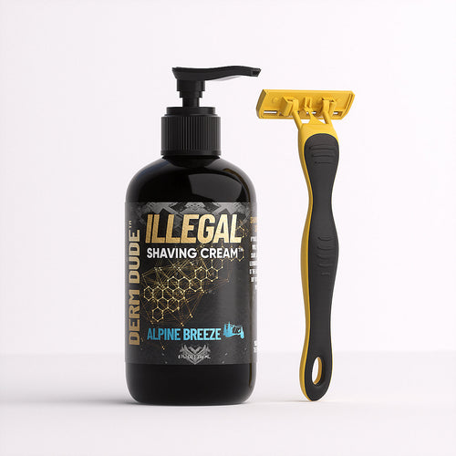 Illegal Shave Cream + Free Razor Pack Derm Dude | Prevents Razor bumps and burns